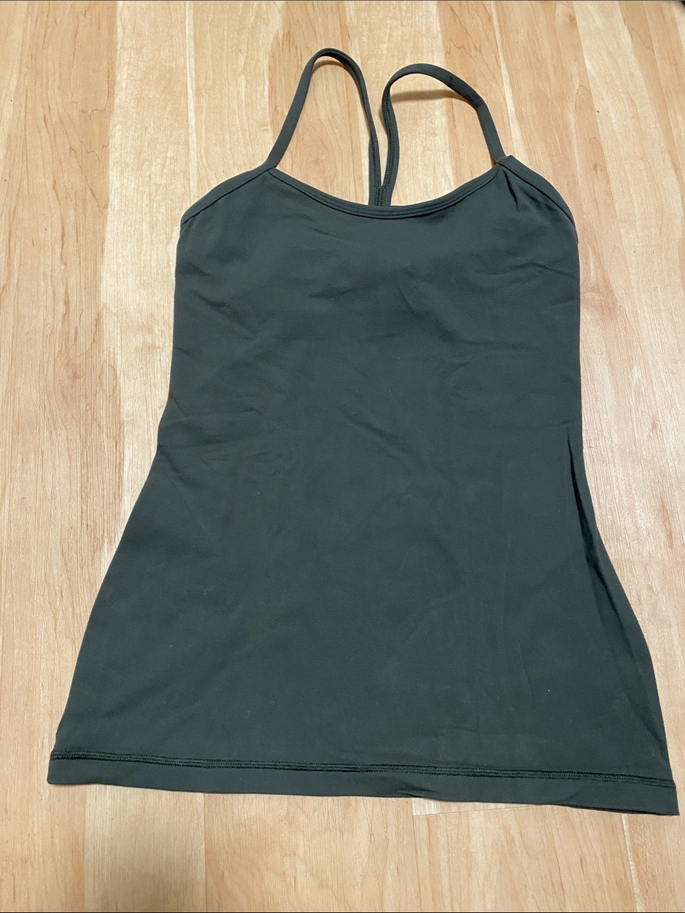 lululemon green Power Y tank